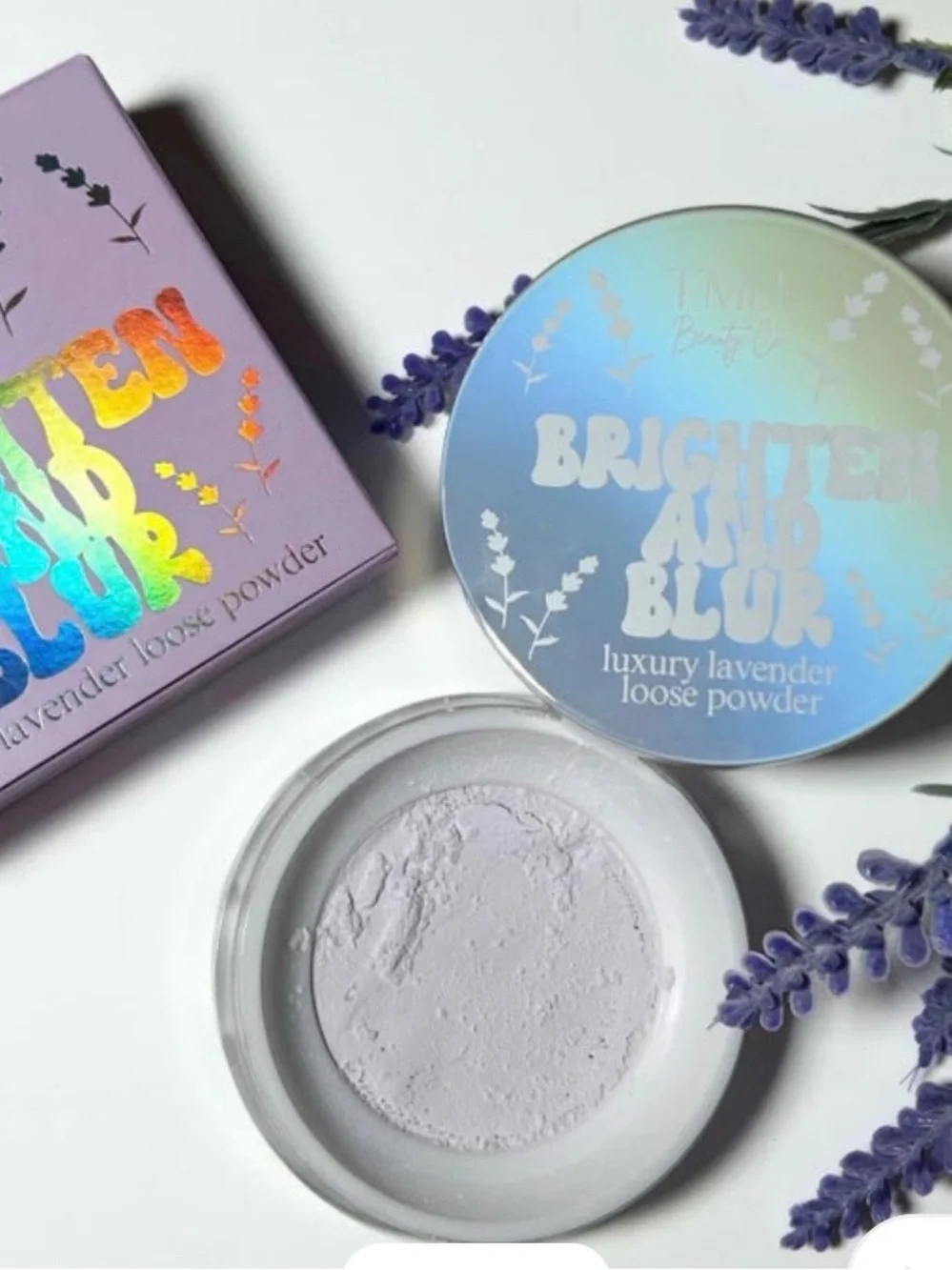 Brighten and Blur Luxury Lavender Loose Setting Powder - Lavender